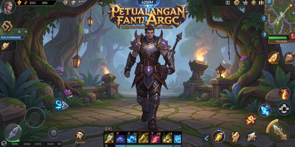Tampilan gameplay A200M dengan pertarungan seru melawan monster.