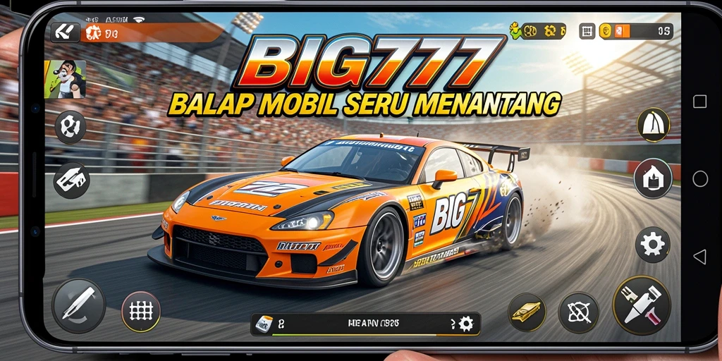 Tangkapan layar gameplay <strong>BIG777</strong> menunjukkan balapan seru dengan grafis menawan.