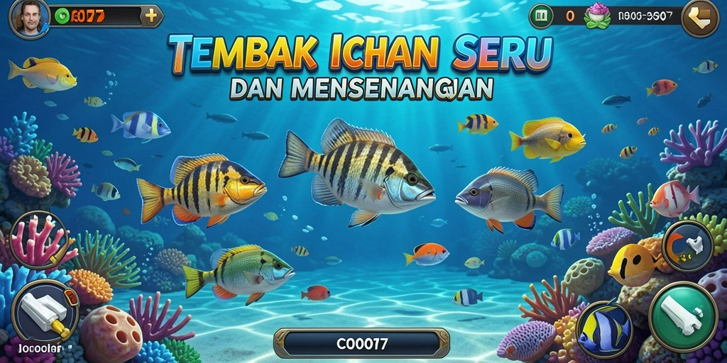 Tampilan seru dari gameplay C0077 saat menembak ikan.
