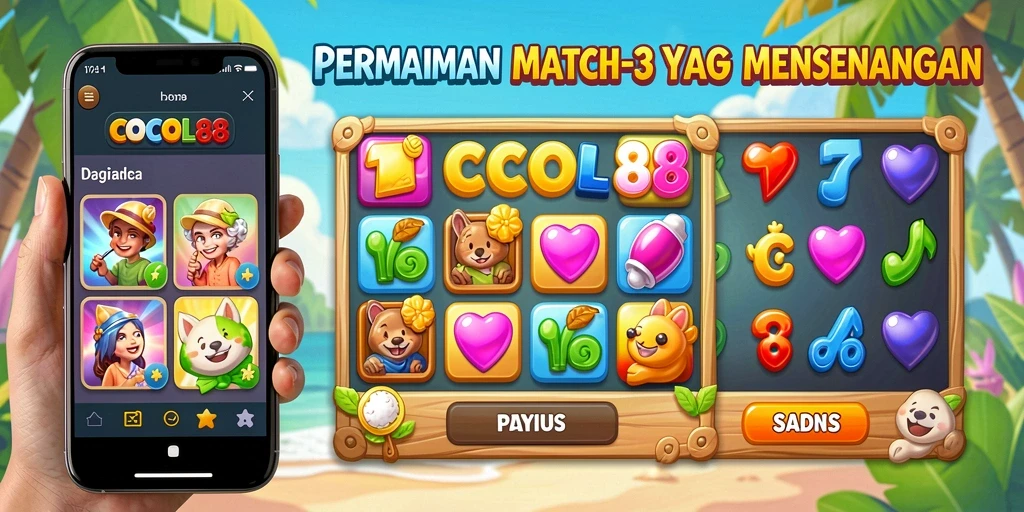 Tangkapan layar dari gameplay seru COCOL88 di Match-3.