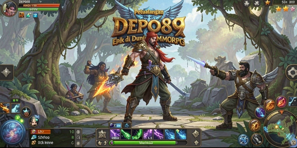 Gameplay DEPO89 menunjukkan pertarungan epik dalam dunia MMORPG.