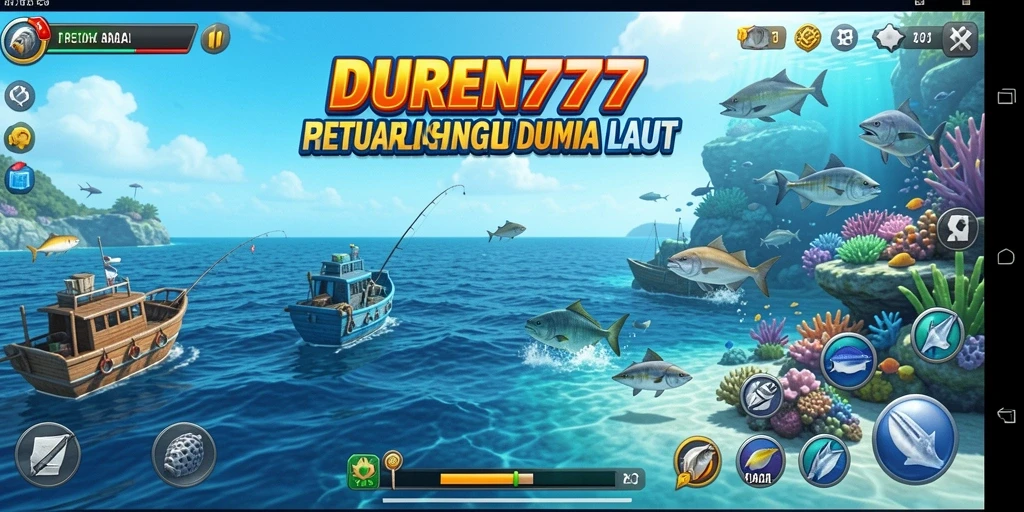 Tampilan gameplay DUREN777 yang seru saat menangkap ikan.