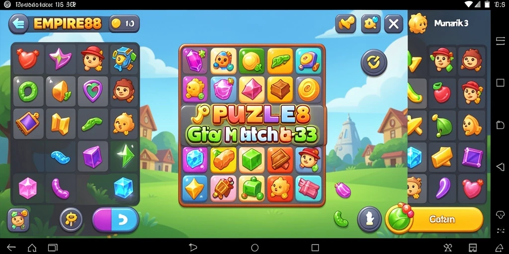 Screenshot gameplay EMPIRE88 menampilkan aksi seru Match-3.