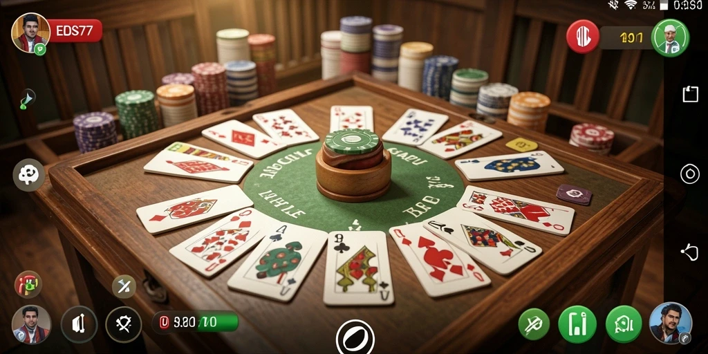Tampilan gameplay Gaple yang menarik dan interaktif di EOS77.