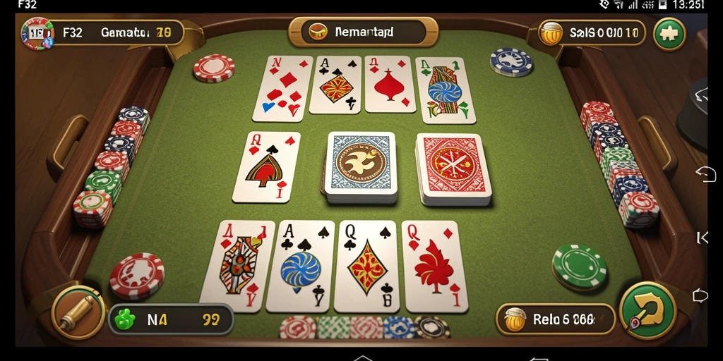Screenshot F32 menampilkan gameplay seru pemain Gaple.