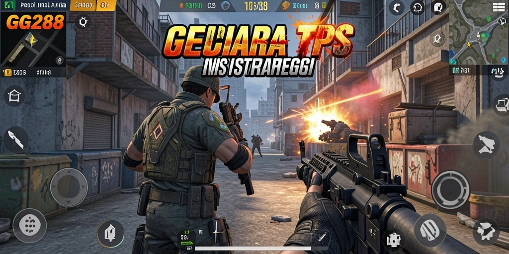 Tampilan gameplay GG288 yang mendebarkan di arena TPS.