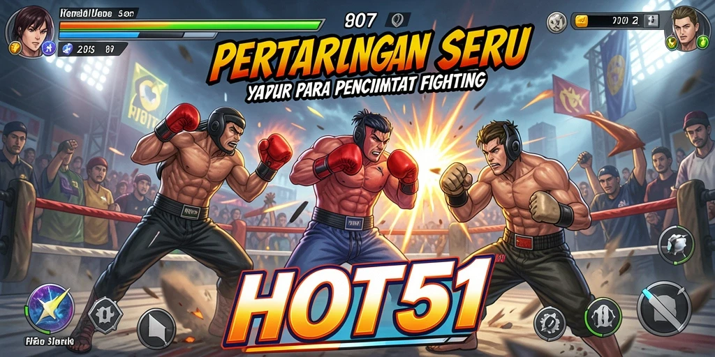 Gameplay HOT51 memperlihatkan pertarungan seru antara karakter yang kuat.