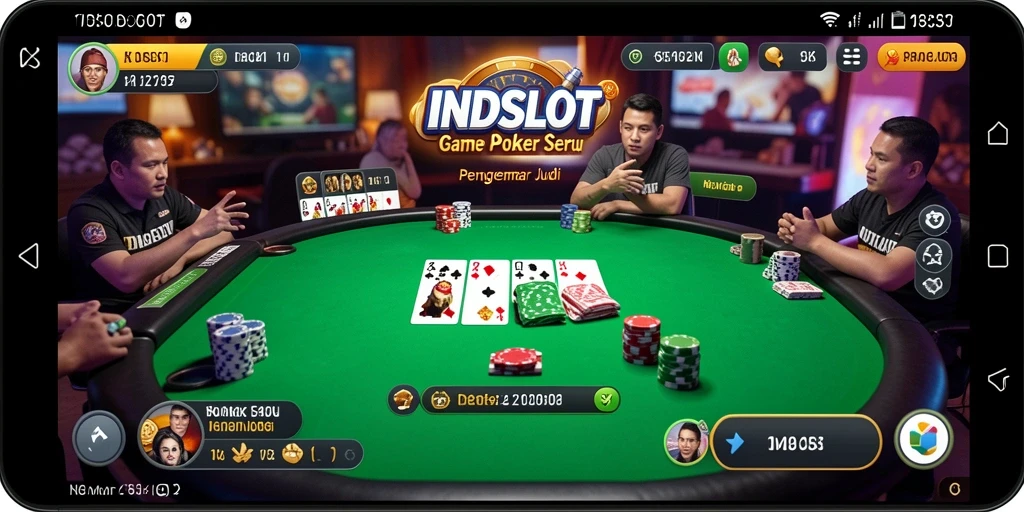 Tampilan gameplay Poker yang menghibur dan penuh tantangan.