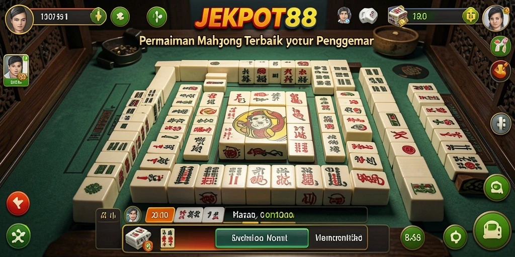 Screenshot utama JEKPOT88 menampilkan gameplay Mahjong yang seru dan menarik.