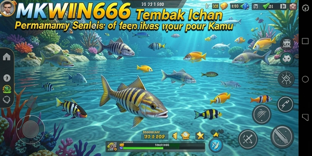 Tampilan layar dari gameplay seru Tembak Ikan di MKWIN666.
