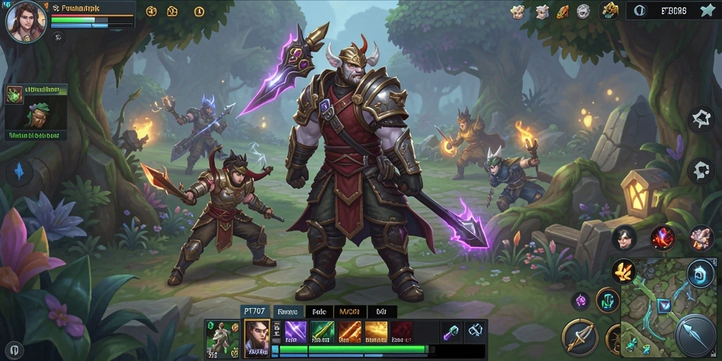 Screenshot gameplay PT707 dengan lingkungan MMORPG yang menawan.