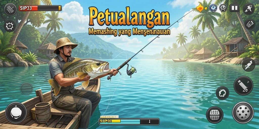 Screenshot gameplay SIP33 menampilkan aksi memancing yang seru dan indah.