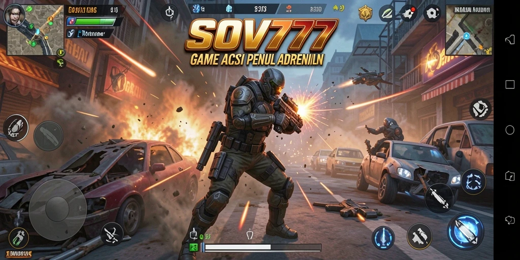 Tangkapan layar SOV777 menampilkan aksi seru di arena pertarungan.